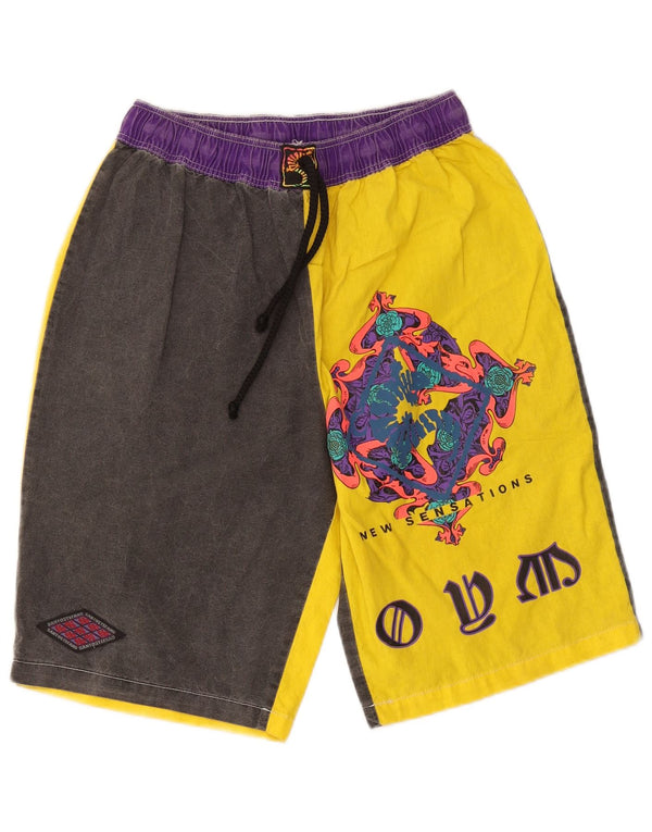 Pantaloncini sportivi grafici da uomo Santo Stefano IT 46 Small Yellow Colourblock