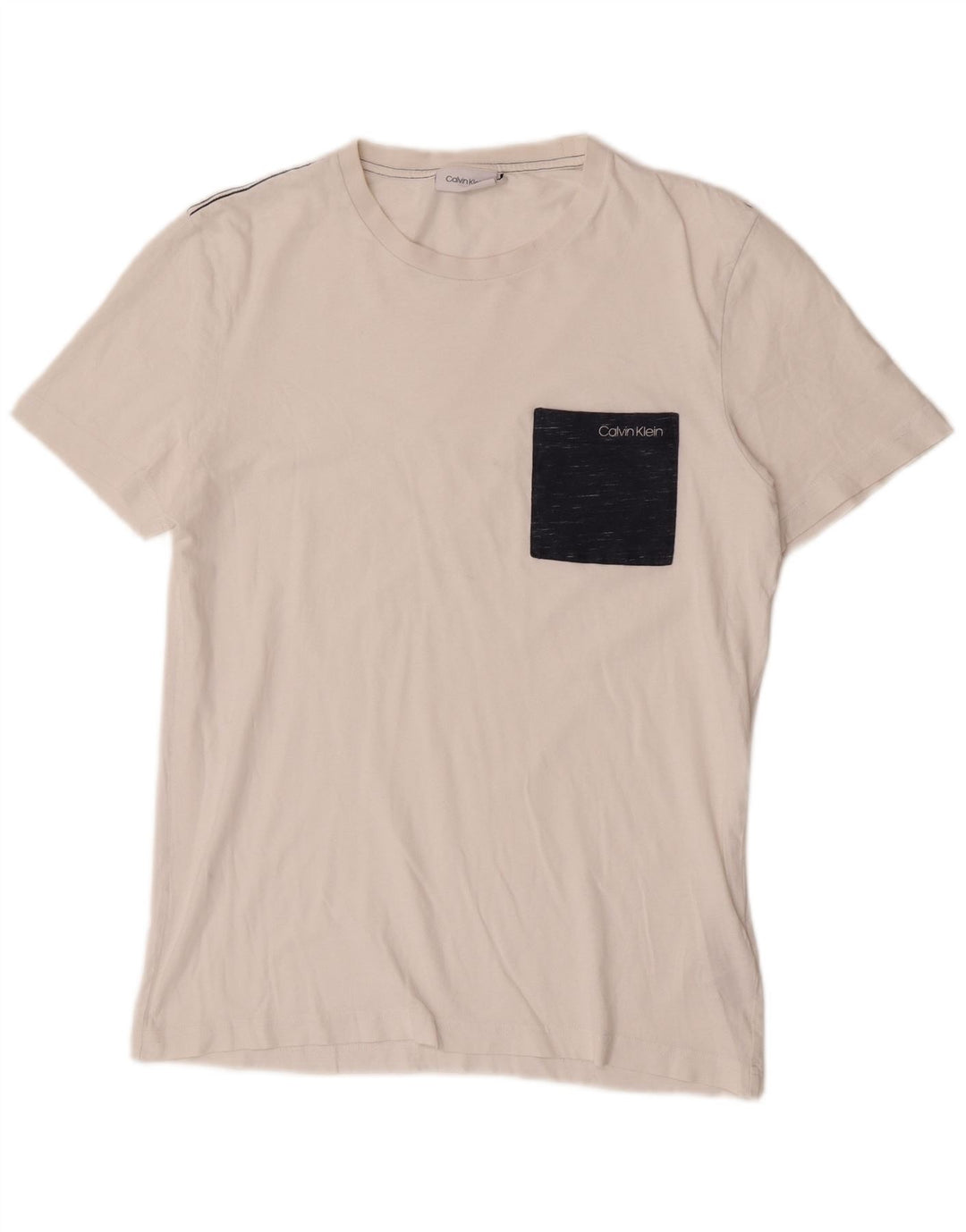 T-shirt da uomo Calvin Klein Top Small in cotone bianco