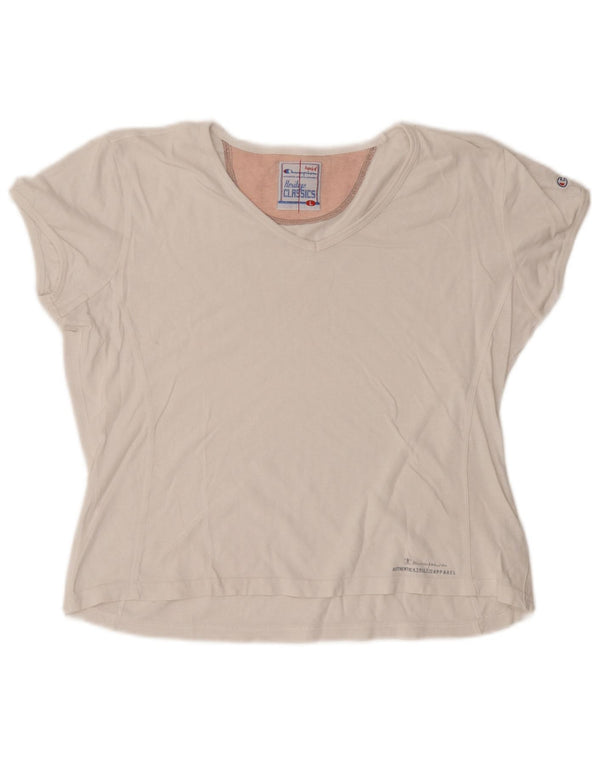 T-shirt Champion da donna Heritage Classics UK 16 grande cotone bianco