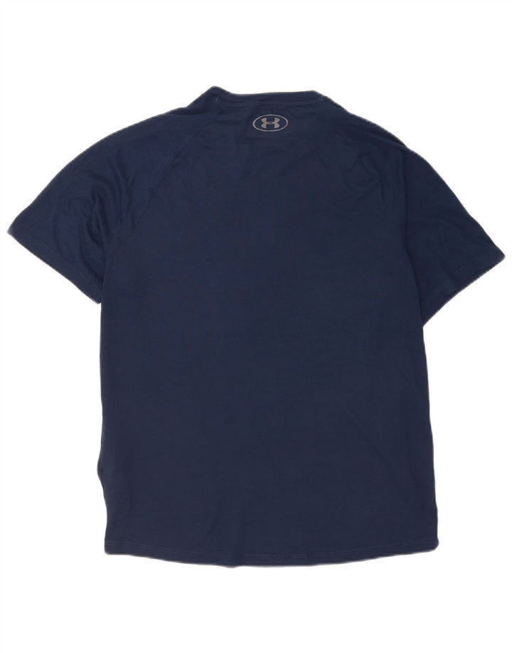 T-shirt da uomo Under Armour Top medio in poliestere blu navy
