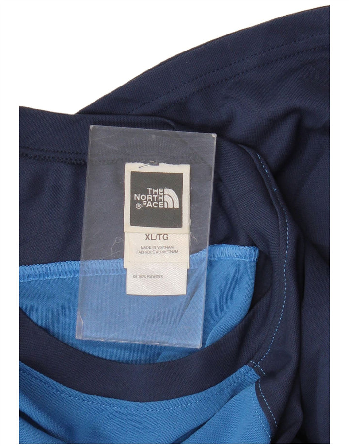 THE NORTH FACE T-shirt da uomo Top XL Blu in poliestere color block