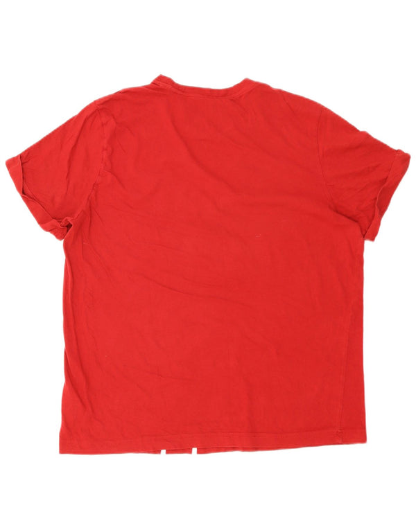 T-shirt grafica da donna Adidas Top UK 16/18 grande rossa in cotone