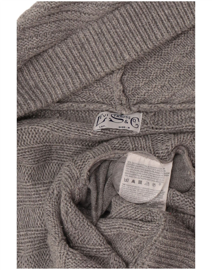 Maglione cardigan aperto lungo da donna Levi's UK 14 Cotone grigio medio