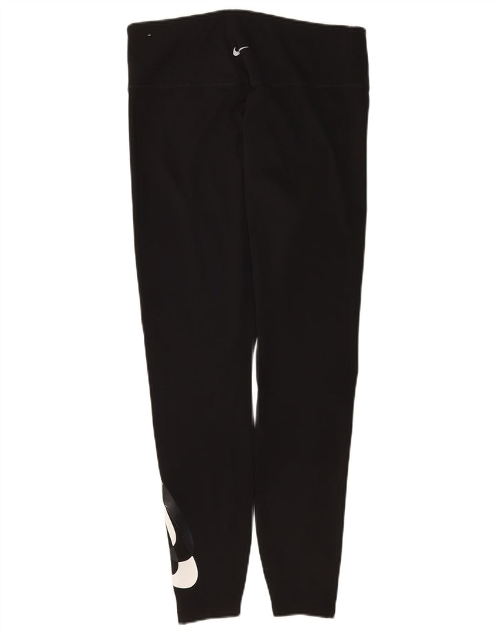 Leggings grafici Nike Dri Fit da donna UK 16 grande poliestere nero