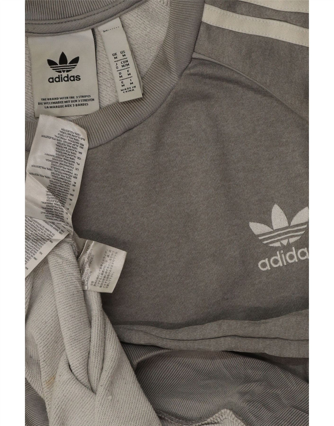 Felpa da uomo Adidas Felpa in poliestere grigio medio