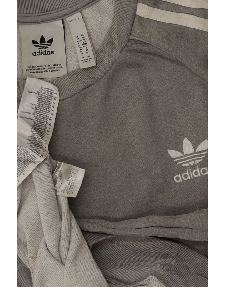 Felpa da uomo Adidas Felpa in poliestere grigio medio