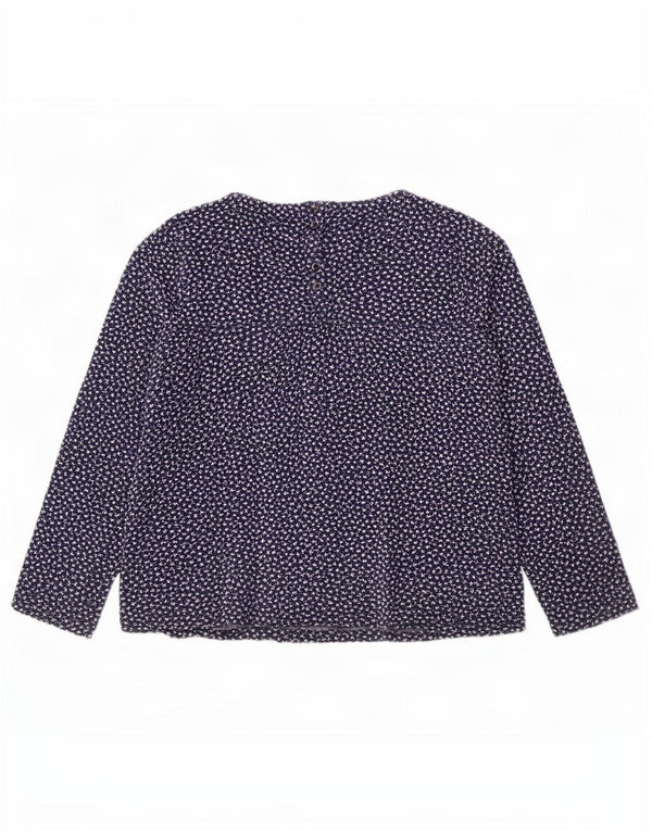 Top a maniche lunghe da donna con motivo astratto Fat Face UK 16 grande blu navy