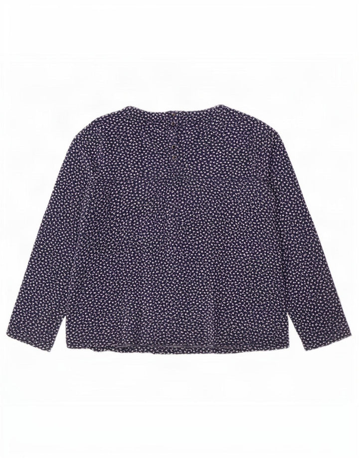 Top a maniche lunghe da donna con motivo astratto Fat Face UK 16 grande blu navy