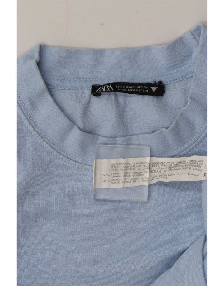 Felpa da donna Zara UK 10 piccola blu poliestere