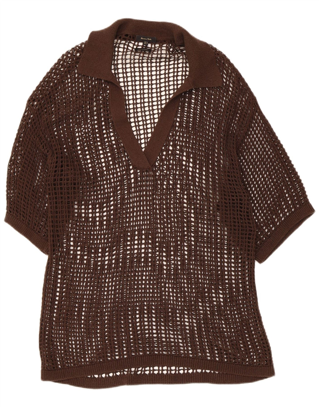 Massimo Dutti Camicetta trasparente da donna all'uncinetto Top UK 14 Marrone medio
