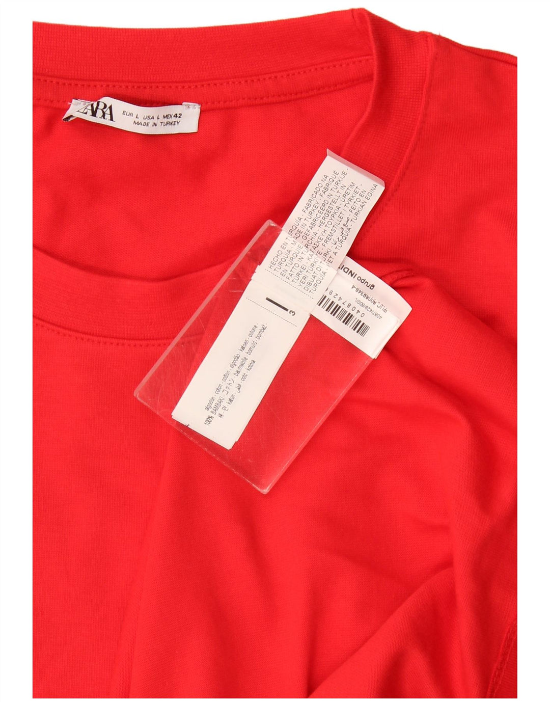T-shirt Zara da uomo Top Large in cotone rosso