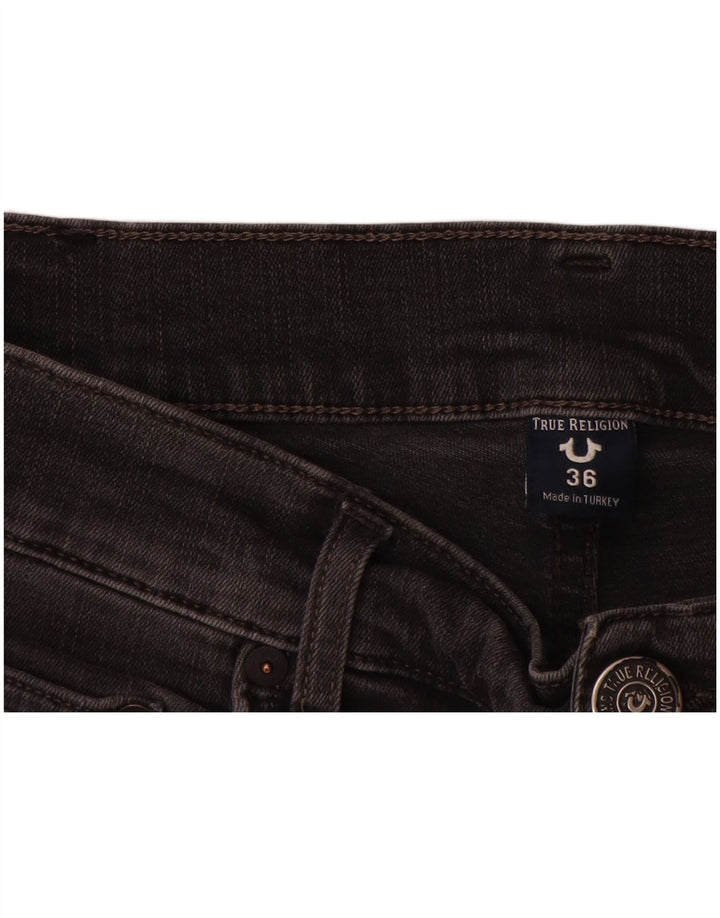 Jeans slim invecchiati da uomo True Religion W36 L34 cotone grigio
