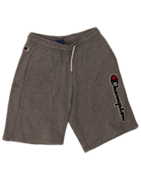 Pantaloncini sportivi con grafica Champion da bambino, 11-12 anni, in cotone grigio screziato