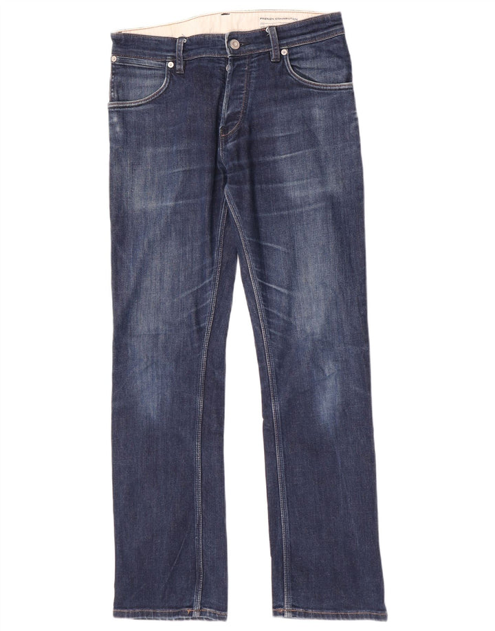 Jeans dritti regolari da uomo French Connection W30 L32 cotone blu navy