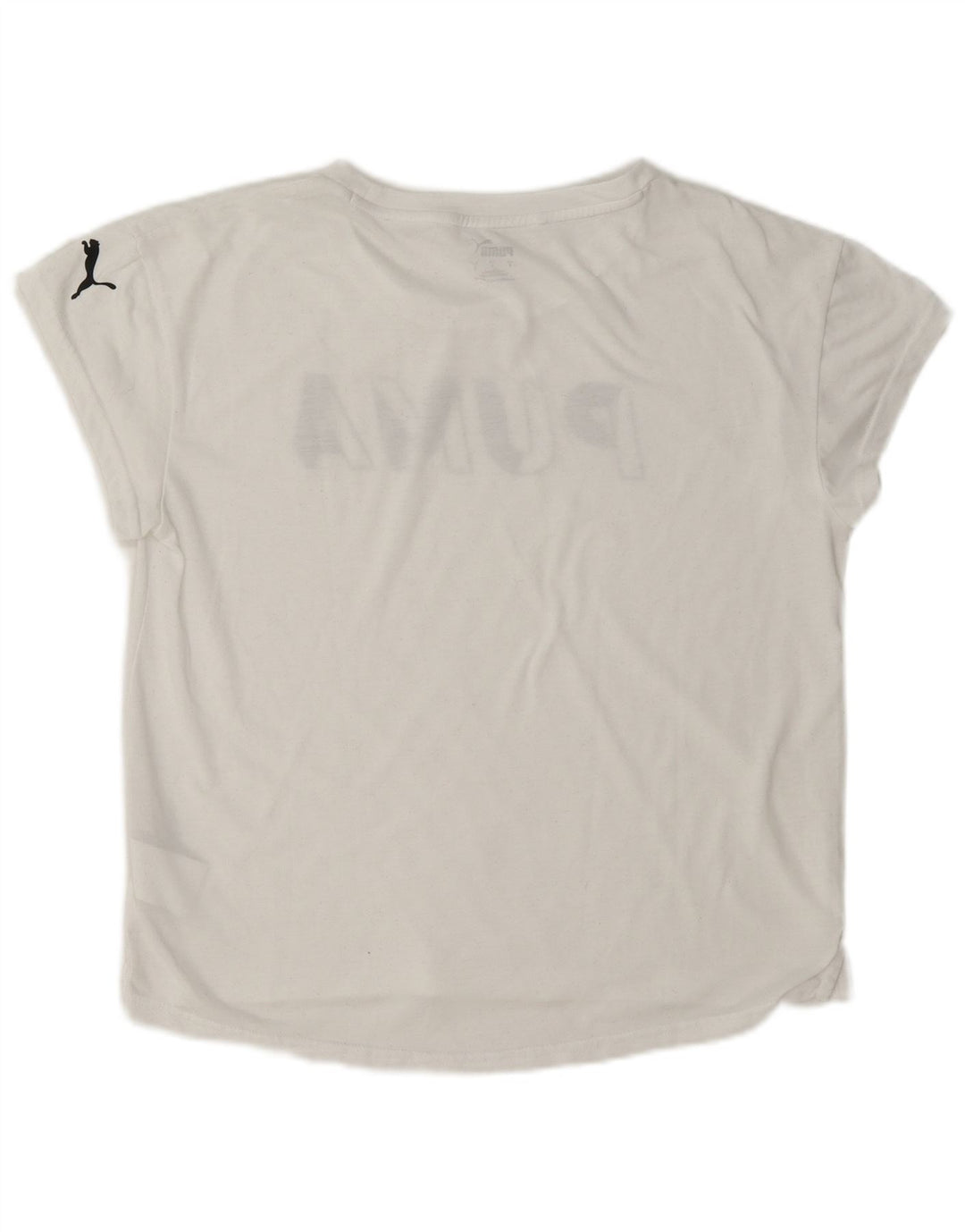 T-shirt grafica da donna Puma UK 10 piccola bianca in poliestere