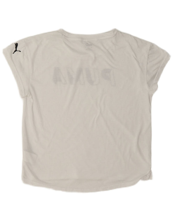 T-shirt grafica da donna Puma UK 10 piccola bianca in poliestere