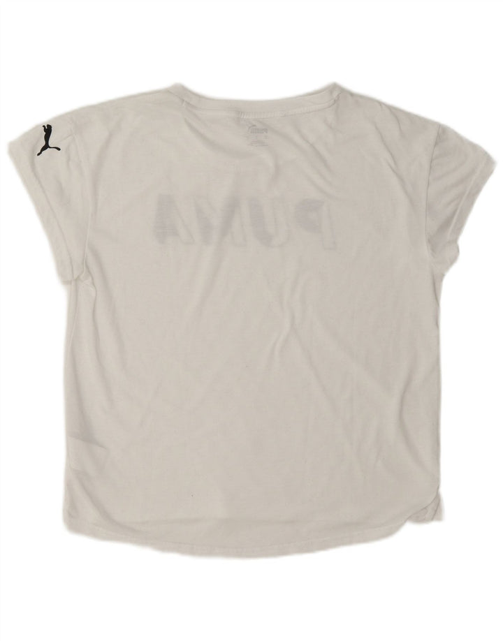 T-shirt grafica da donna Puma UK 10 piccola bianca in poliestere