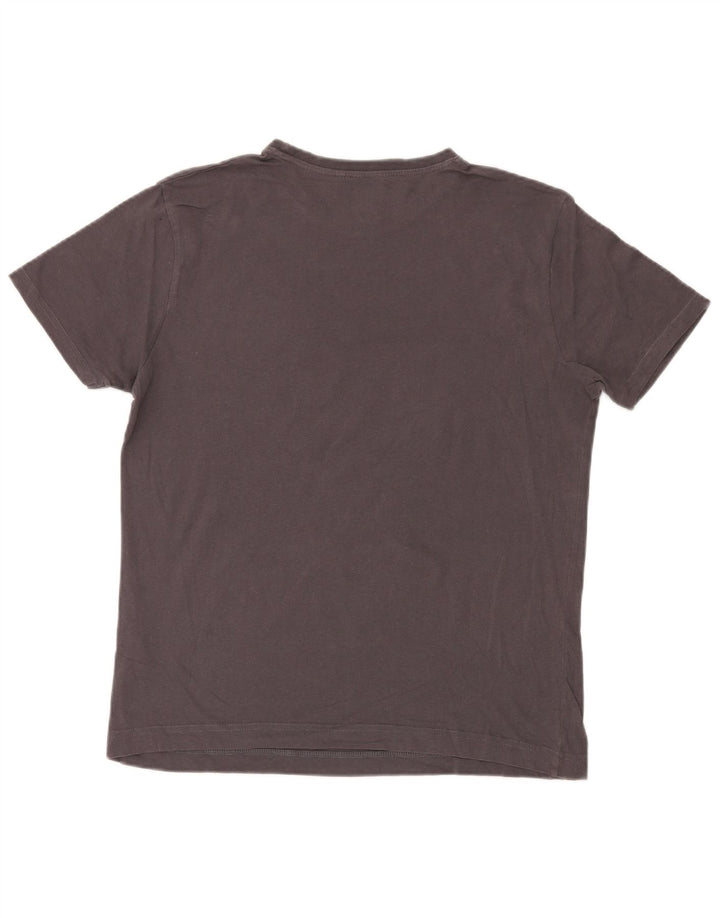 T-shirt grafica da uomo di Dack Top in cotone grigio medio