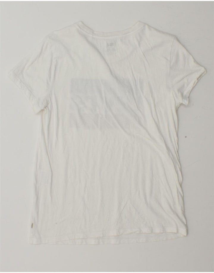 LEVI'S Womens Graphic T-Shirt Top UK 10 Small White Vintage Levi's and Second-Hand Levi's from Messina Hembry 