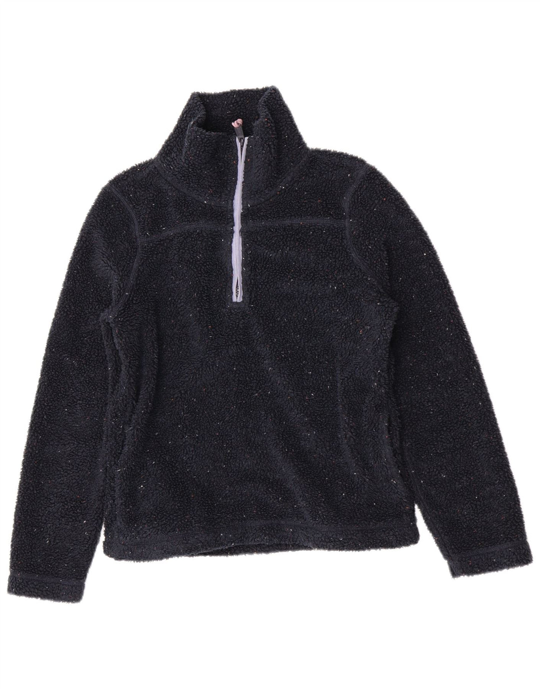 Maglione in pile da donna con collo e zip Fat Face UK 8 piccolo poliestere blu navy