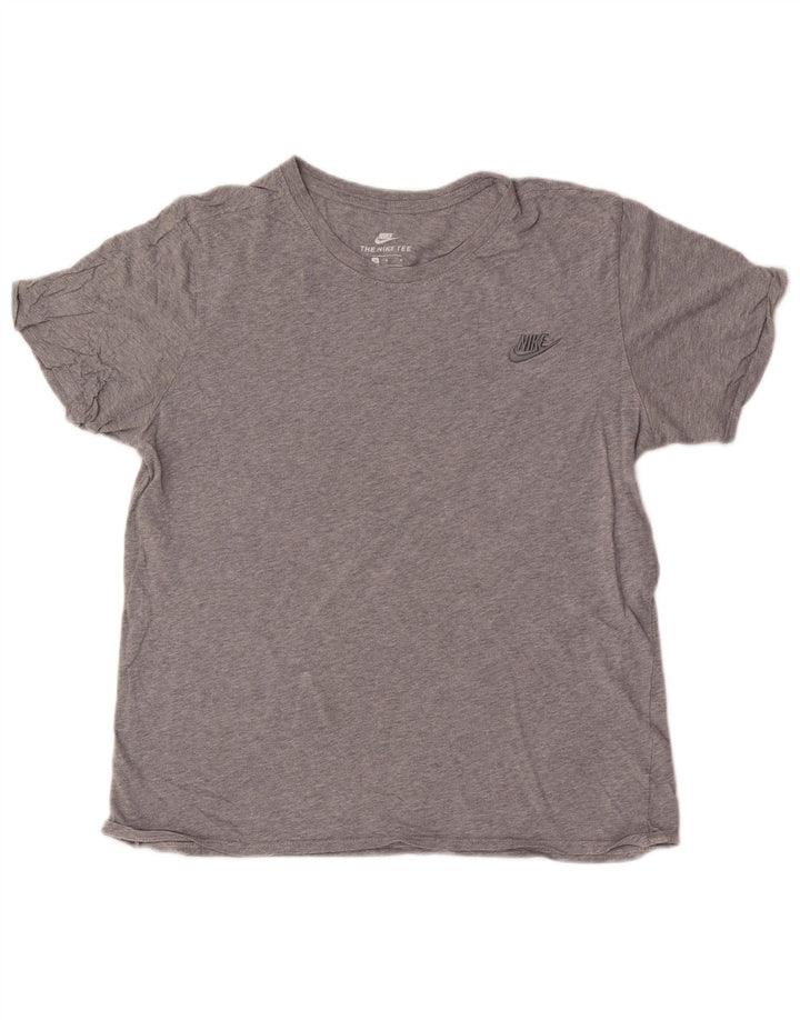 T-shirt Nike da uomo dal taglio atletico, in cotone mélange grigio medio