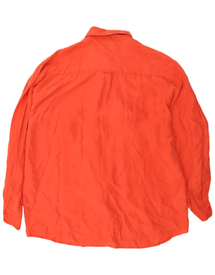 Camicia vintage da uomo XL in seta arancione