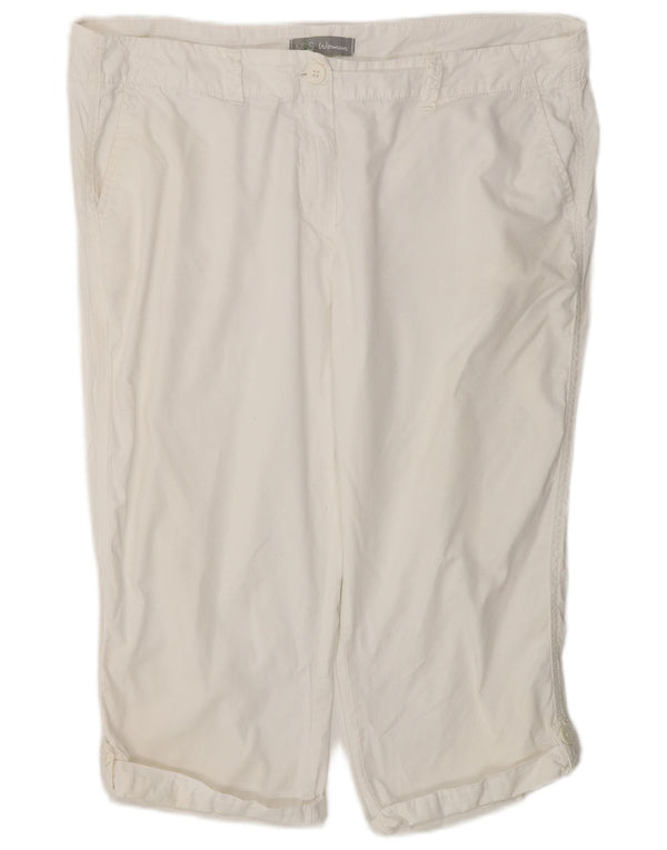 Bermuda da donna a vita alta Marks & Spencer UK 16 Large W38 Bianco