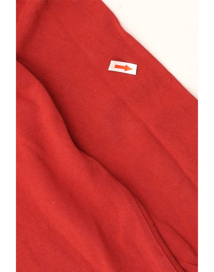Polo Adidas da uomo a maniche lunghe grande in cotone rosso