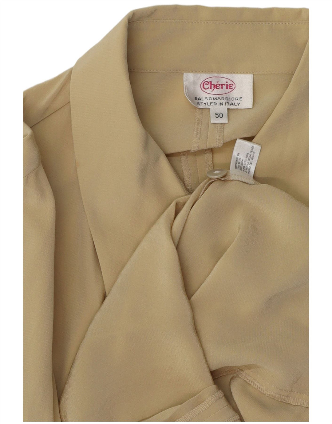 CHERIE Camicia Camicetta Donna IT 50 XL Seta Cachi