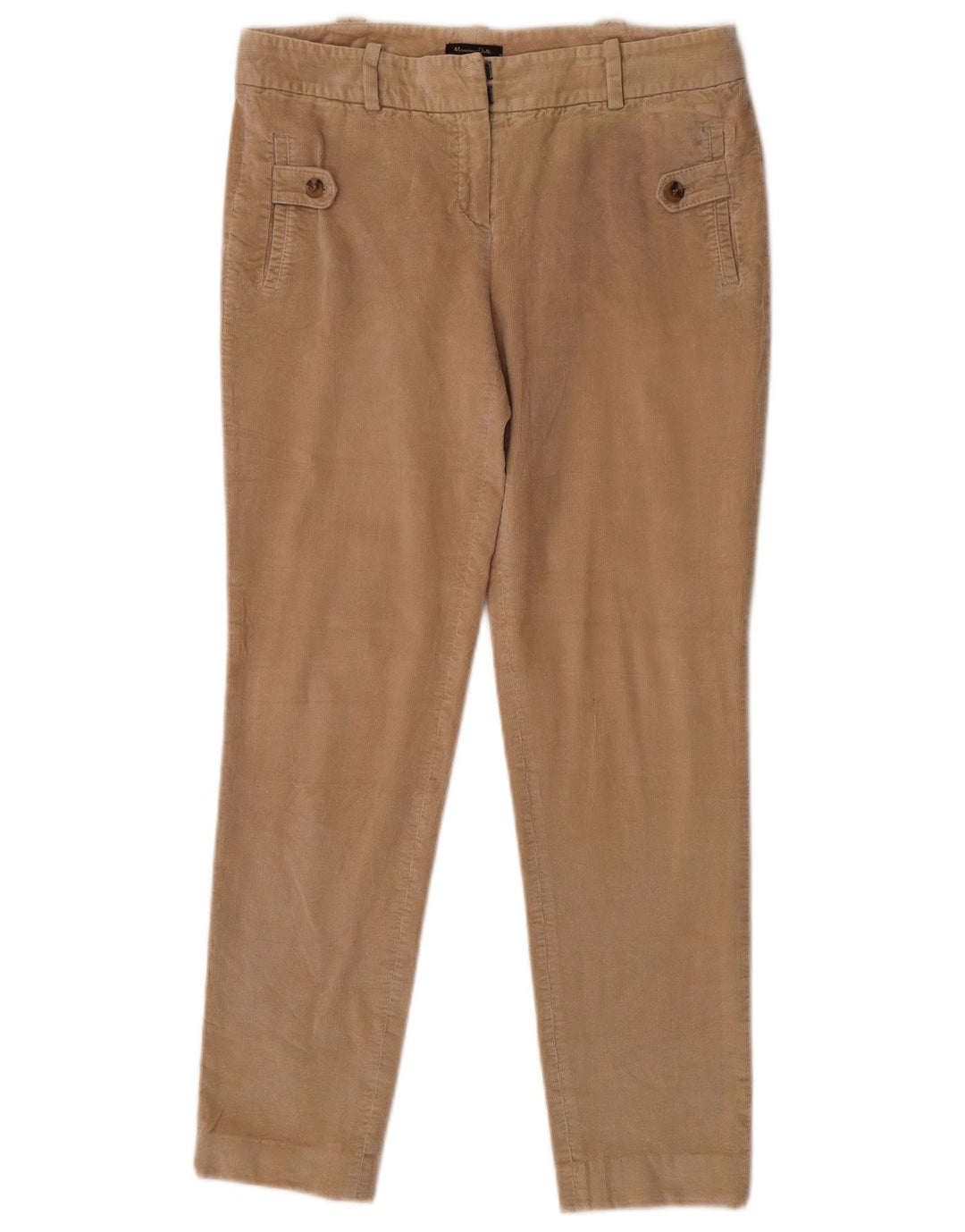 Pantaloni slim da donna in velluto a coste Massimo Dutti EU 40 Medium W30 L27 Beige