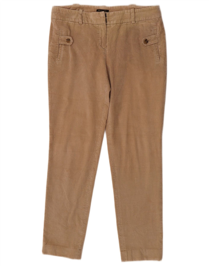 Pantaloni slim da donna in velluto a coste Massimo Dutti EU 40 Medium W30 L27 Beige