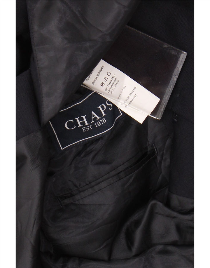 Giacca blazer a 2 bottoni lunga da uomo Chaps UK 38 media lana blu navy