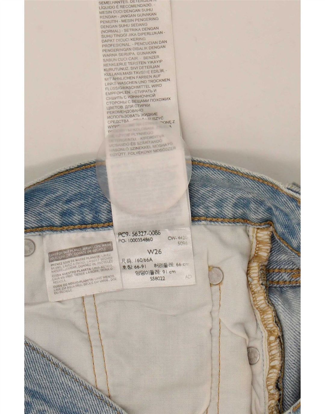 Pantaloncini Levi's da donna 501 in denim invecchiato W26 piccolo cotone blu