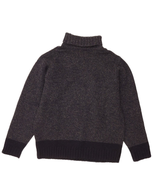 L.O.G.G Maglione da uomo con collo alto e maglione XL in lana vergine color block grigio