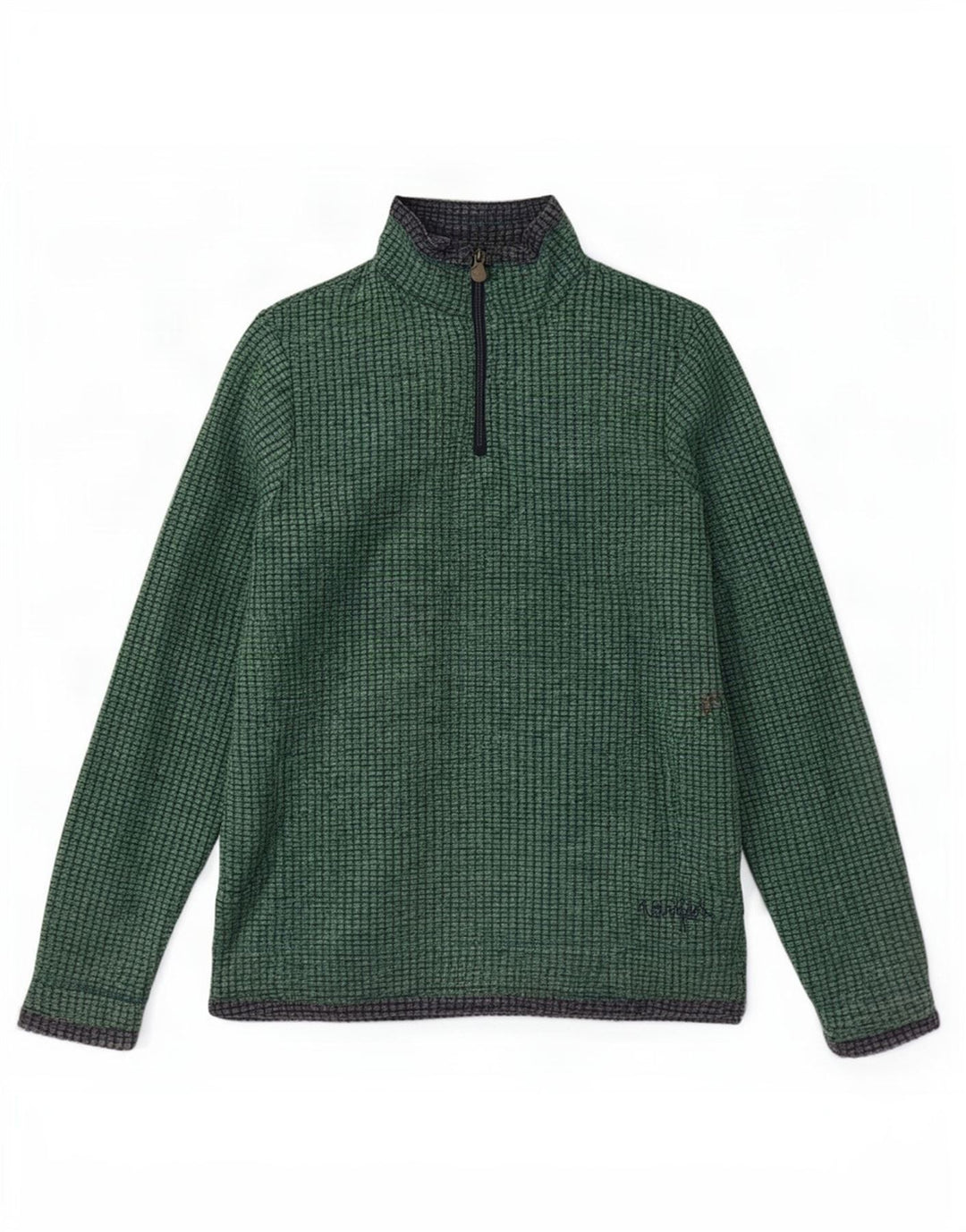Maglione in pile da donna con collo con zip Weird Fish UK 14 grande poliestere verde