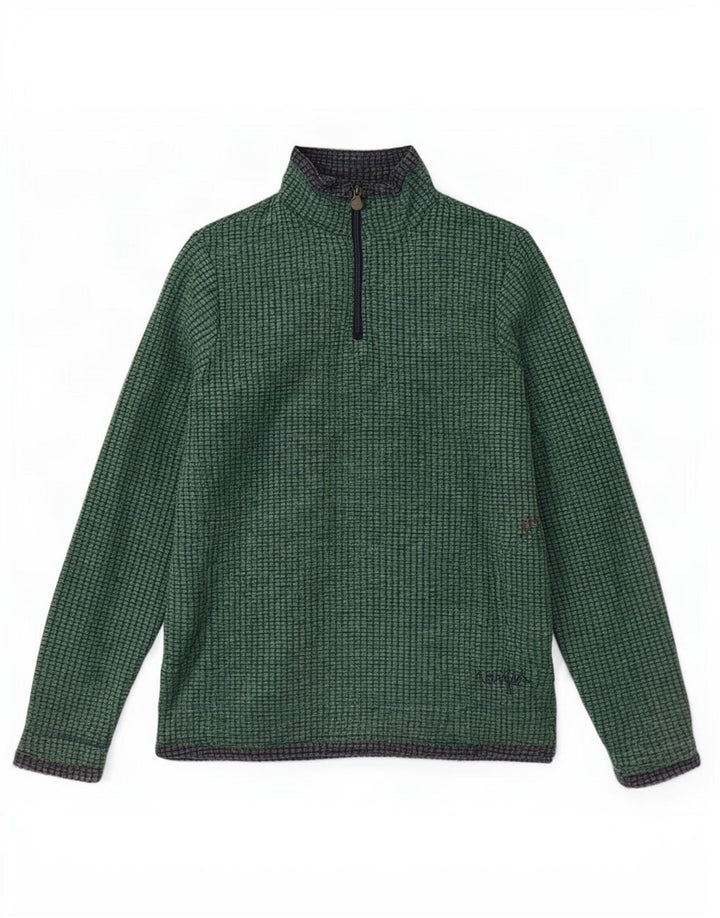 Maglione in pile da donna con collo con zip Weird Fish UK 14 grande poliestere verde