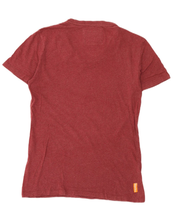 T-shirt da uomo Superdry Top Small in cotone bordeaux