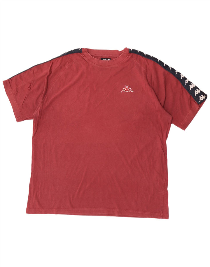 T-shirt grafica da uomo Kappa Top grande color block marrone