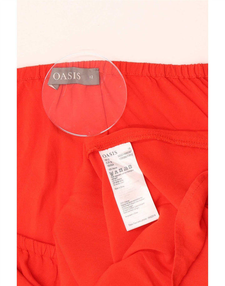 Top da donna con spalle scoperte Oasis UK 12 Viscosa rossa media