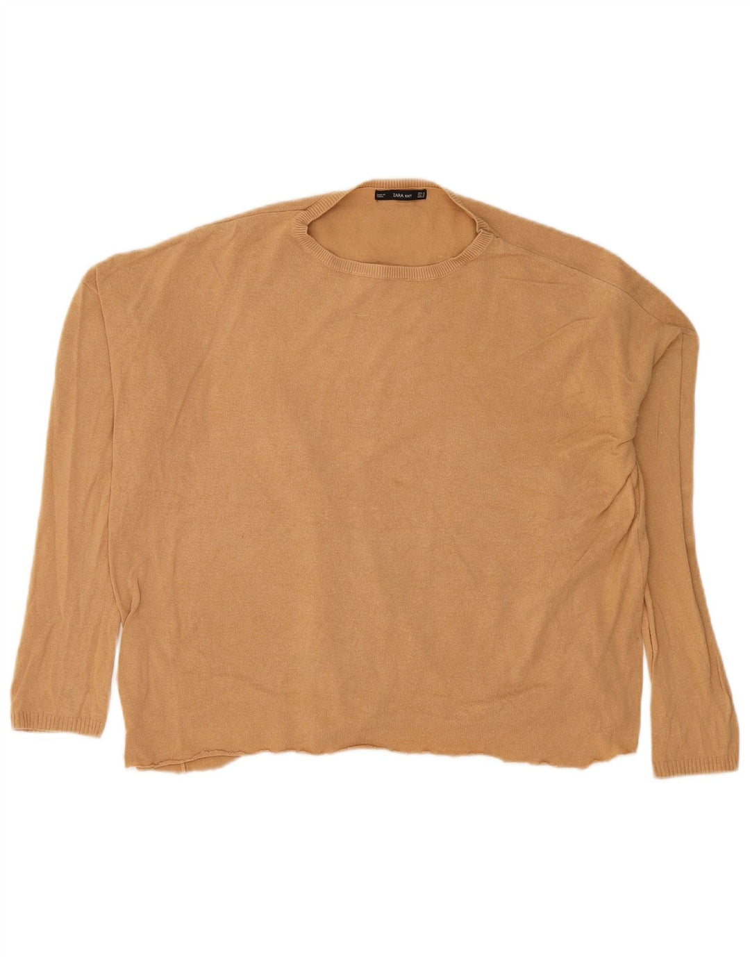 Maglione girocollo oversize da donna Zara UK 14 Beige medio