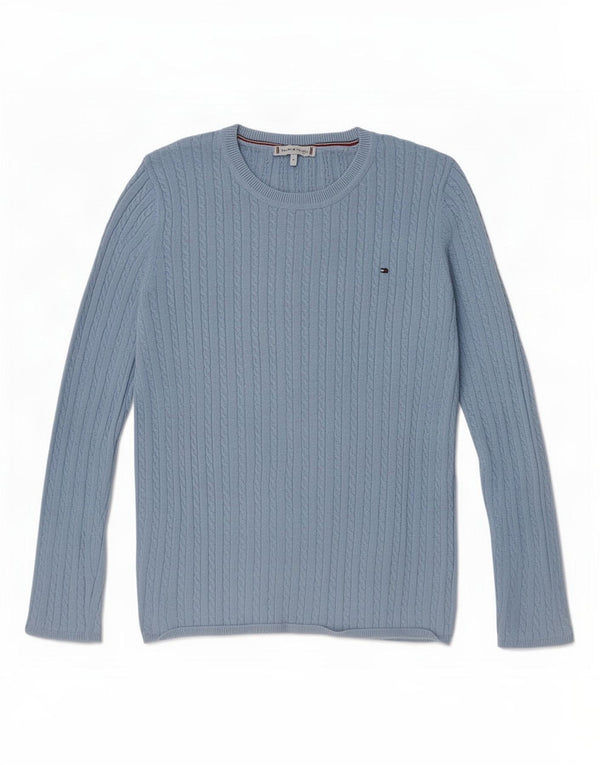 Maglione maglione girocollo da donna Tommy Hilfiger UK 10 piccolo cotone blu