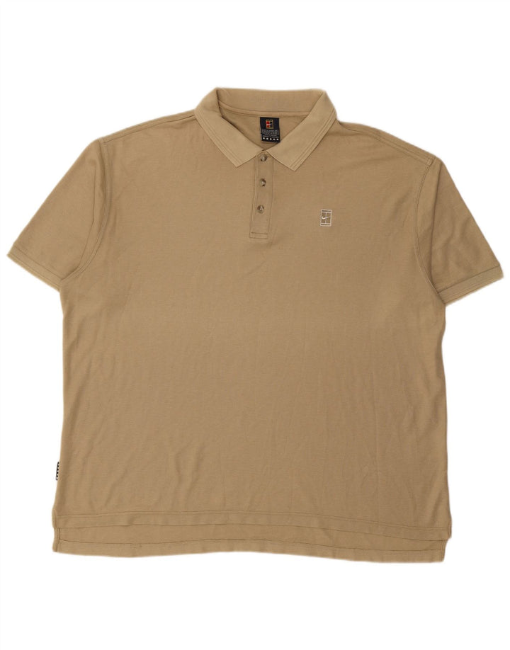Polo NIKE da uomo UK 45/47 XL in cotone beige