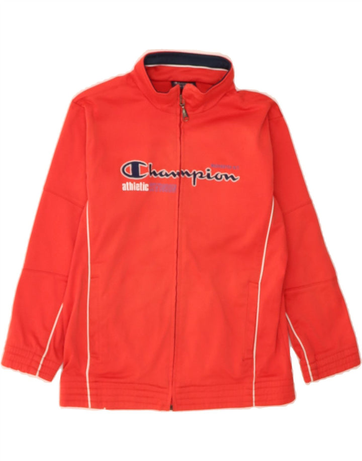 CHAMPION Boys Graphic Tracksuit Top Jacket 7-8 Years Small Red Polyester Vintage Champion and Second-Hand Champion from Messina Hembry 