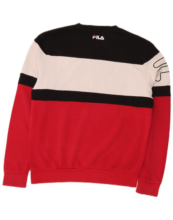 FILA Felpa grafica da uomo Maglione piccolo in cotone color block multicolore