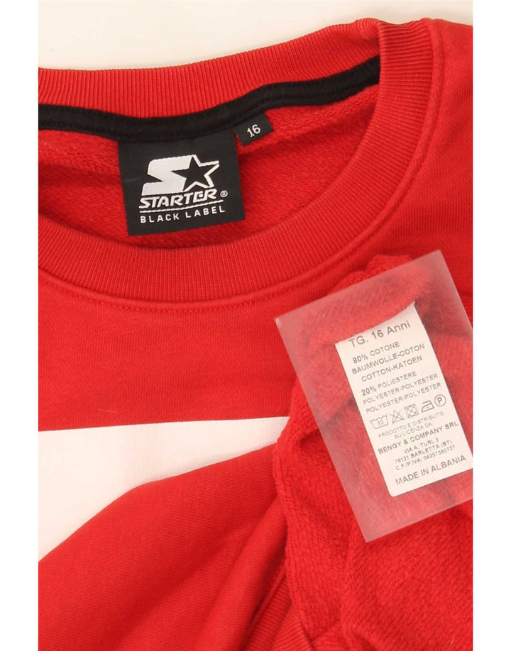 Felpa con grafica Starter Boys 15-16 anni in cotone rosso