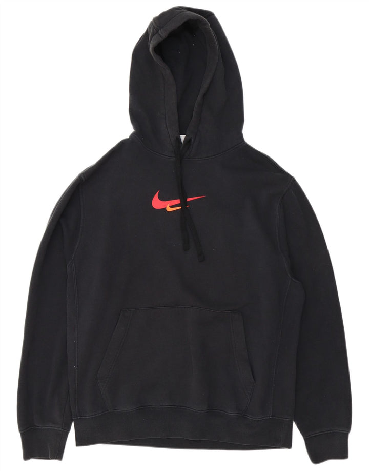 Felpa con cappuccio grafica Nike da uomo in cotone nero medio