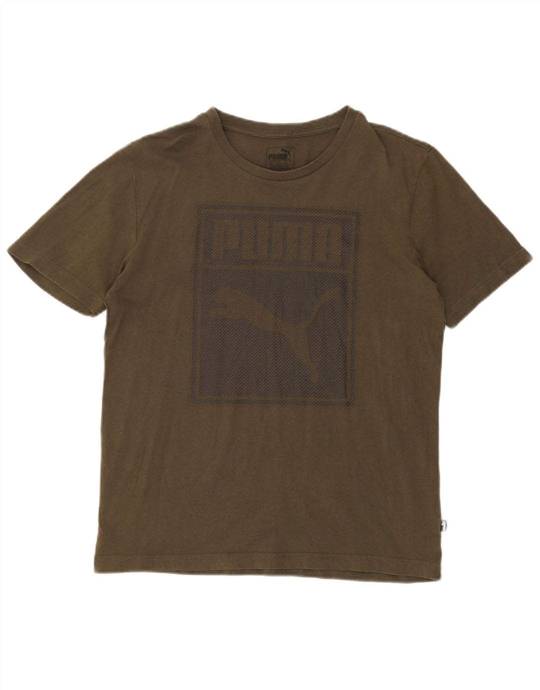 Puma - T-shirt grafica regolare da uomo, piccola, in cotone kaki
