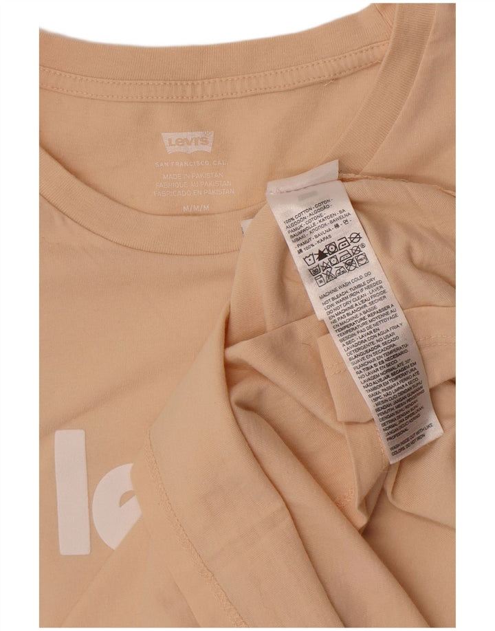 T-shirt grafica da donna Levi's Top UK 12 Cotone beige medio