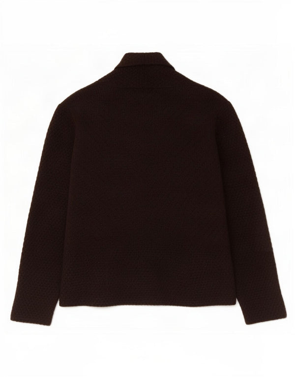 Maglione cardigan St. Michael da donna Marks & Spencer UK 14 grande lana marrone