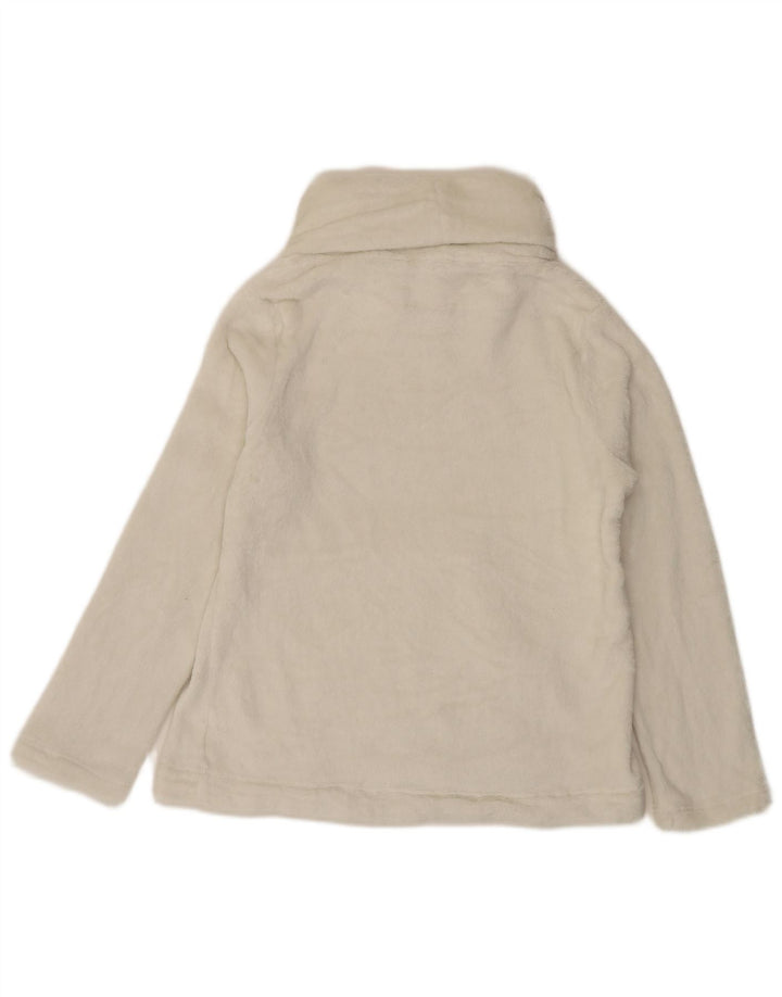 Maglione in pile da donna con collo alto Fat Face UK 12 Poliestere bianco medio